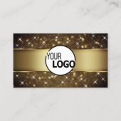 Luxe donkergouden glitter sterren toevoegen Logo E Visitekaartje (Voorkant)