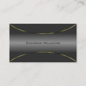 Luxe donkergrijs met fijn goudgrensdecor visitekaartje (Voorkant)