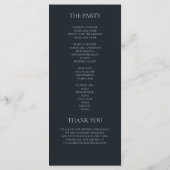 Luxe Donkergrijze Huwelijksprogramma | Elegant Menu (Achterkant)
