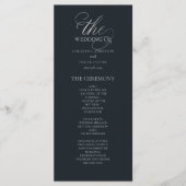 Luxe Donkergrijze Huwelijksprogramma | Elegant Menu (Voorkant)