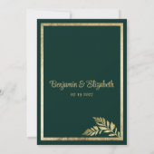 Luxe donkergroen bladgoud lijst RSVP Kaart (Achterkant)
