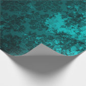 Luxe donkergroen Damask Cadeaupapier (Hoek)