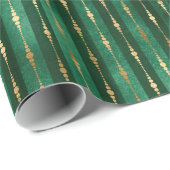 Luxe Donkergroen gouden strepen Gotisch Cadeaupapier (Rol Hoek)
