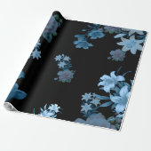 Luxe donkergroene bloempatroon inpakpapier (Uitgerold)