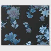 Luxe donkergroene bloempatroon inpakpapier