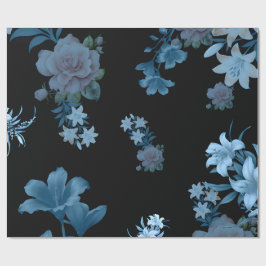 Luxe donkergroene bloempatroon inpakpapier