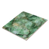 Luxe donkergroene edelsteen moderne esthetiek tegeltje (Zijkant)