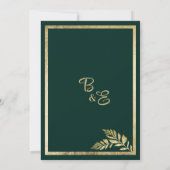 Luxe donkergroene gouden blad lijst Dank u Kaart (Achterkant)