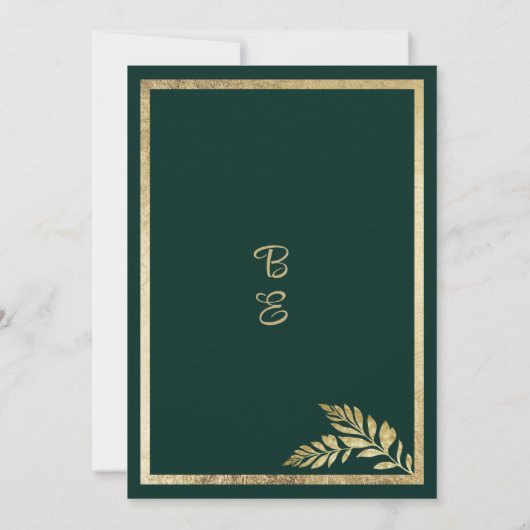 Luxe donkergroene gouden blad lijst Tafelnummers (Achterkant)