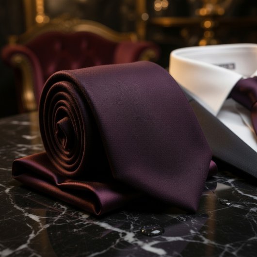 Luxe donkerpaarse matte afwerking stropdas