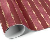Luxe  donkerrode gouden strepen cadeaupapier (Rol Hoek)