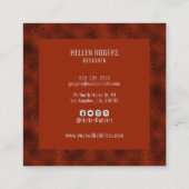 Luxe donkerrode monochromatische achtergrond vierkante visitekaartje (Achterkant)
