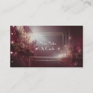 Luxe donkerrood goud blad hemels geometrisch visitekaartje