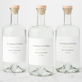 Luxe dranklabels | Aangepaste trouw-whisky Likeurfles Etiket