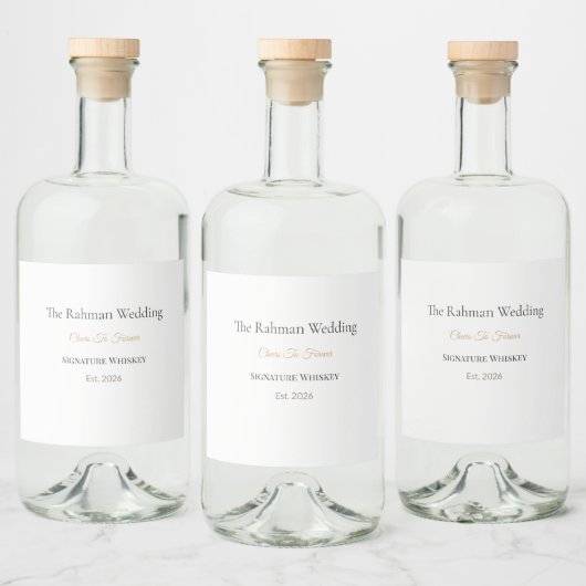 Luxe dranklabels | Aangepaste trouw-whisky Likeurfles Etiket (Flessen)