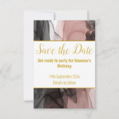 LUXE DRIFTING ROSE SAVE THE DATE RSVP KAART (Voorkant)