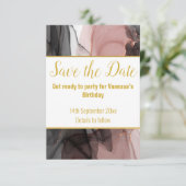 LUXE DRIFTING ROSE SAVE THE DATE RSVP KAART (Staand voorkant)
