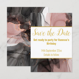 LUXE DRIFTING ROSE SAVE THE DATE RSVP KAART