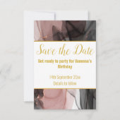 LUXE DRIJVENDE ROOS SAVE THE DATE RSVP KAART (Voorkant)