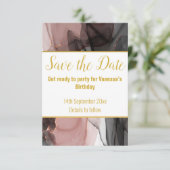 LUXE DRIJVENDE ROOS SAVE THE DATE RSVP KAART (Staand voorkant)
