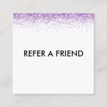 Luxe druipt glinster paars Salon Referral Card