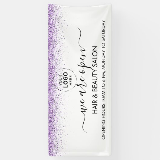 Luxe druipt glitters paars Salon Spandoek (Verticaal)