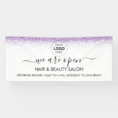 Luxe druipt glitters paars Salon Spandoek (Horizontaal)