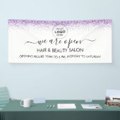 Luxe druipt glitters paarse Salon Spandoek (Beurs)