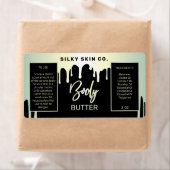 Luxe druppeletiketten met zwarte en parelpleetjes etiket (Insitu)