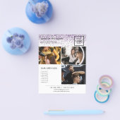 Luxe druppels glinster paarse Salon Flyer (Enkel)