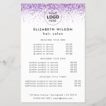 Luxe druppels glinster paarse Salon Flyer