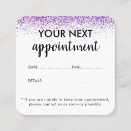 Luxe druppels glitter paarse Salon Afspraakkaart Afsprakenkaartje