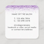 Luxe druppels glitter paarse Salon Afspraakkaart Afsprakenkaartje (Achterkant)