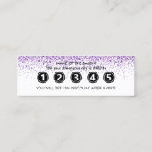 Luxe druppels glitter paarse Salon Klantenkaartje (Achterkant)