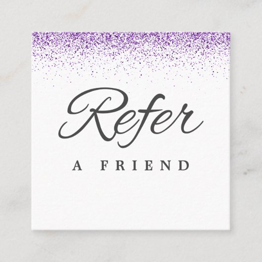 Luxe druppels glitter paarse Salon Korting Kaart (Voorkant)