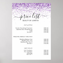 Luxe druppels glitter paarse Salon Poster