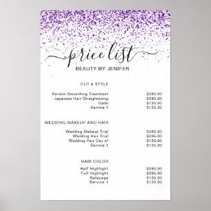 Luxe druppels glitter paarse Salon Poster