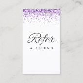 Luxe druppels glitter paarse Salon Referral Kaart (Voorkant)