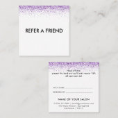 Luxe druppels glitter paarse Salon Referral Kaart (Voorkant / Achterkant)