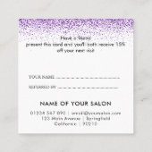 Luxe druppels glitter paarse Salon Referral Kaart (Achterkant)