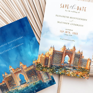 Luxe Dubai Atlantis The Palm Save the Date Kaart