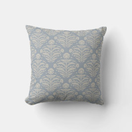 Luxe Dusty Blue Beige Damask Kussen