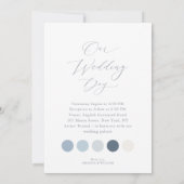Luxe Dusty Blue Wedding met Kleuren van Kleding Kaart (Achterkant)