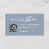 Luxe Dusty Blue | Wedding Website QR Code Informatiekaartje (Voorkant)