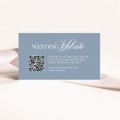 Luxe Dusty Blue | Wedding Website QR Code Informatiekaartje