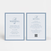 Luxe Dusty Blue with RSVP QR Code | Wedding Kaart