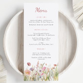 Luxe Dusty Pink Wildflower Wedding Menu
