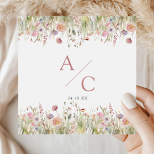 Luxe Dusty Roze Wildflower Wedding Servet