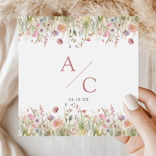 Luxe Dusty Roze Wildflower Wedding Servet