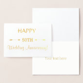Luxe Echt Goud HAPPY 50E TROUWVERJAARDAG Folie Kaarten (Display)